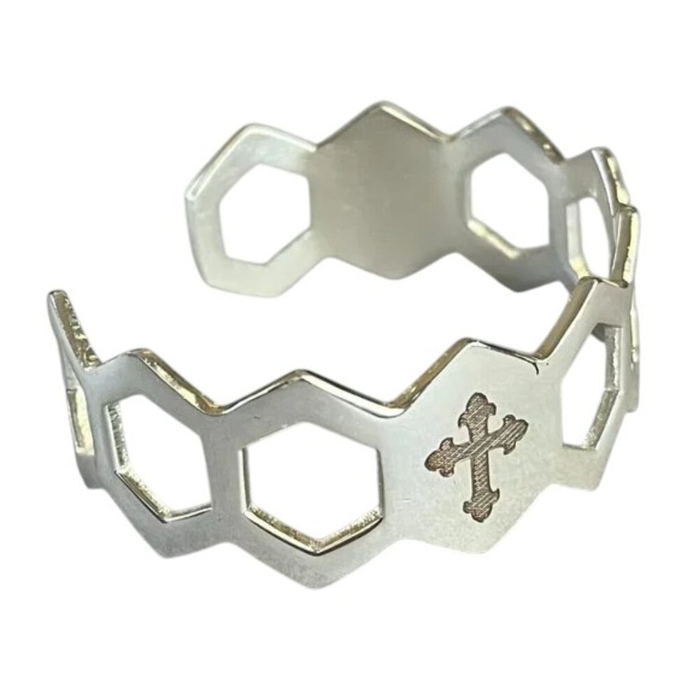 Rustic Cuff Geometric Stainless Christian Cuff Bracelet